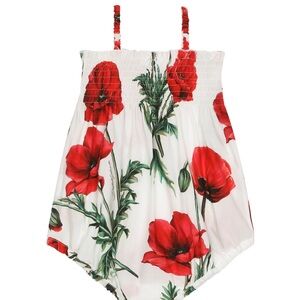 Dolce & Gabbana Poppy-Print Bubble Romper